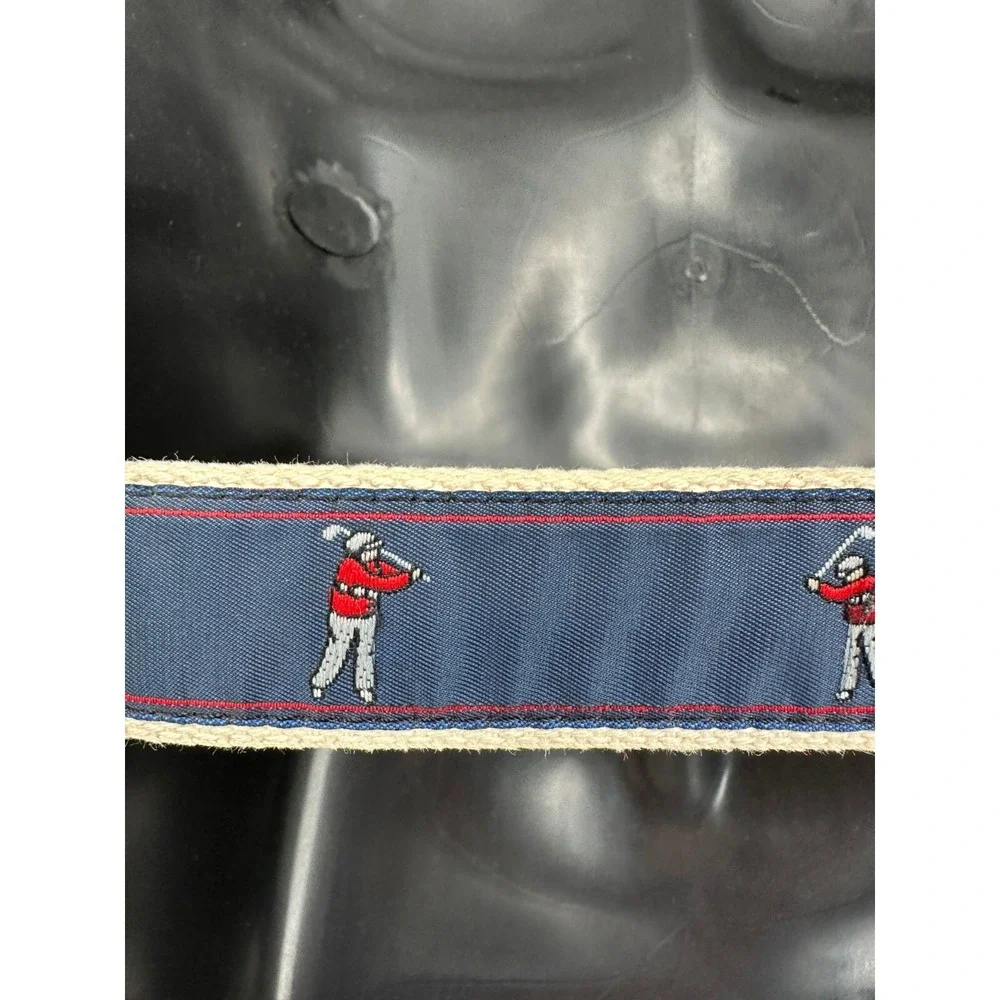 Leather Man Limited Men's Handmade Blue Canvas Golfer Leather Belt Size 38